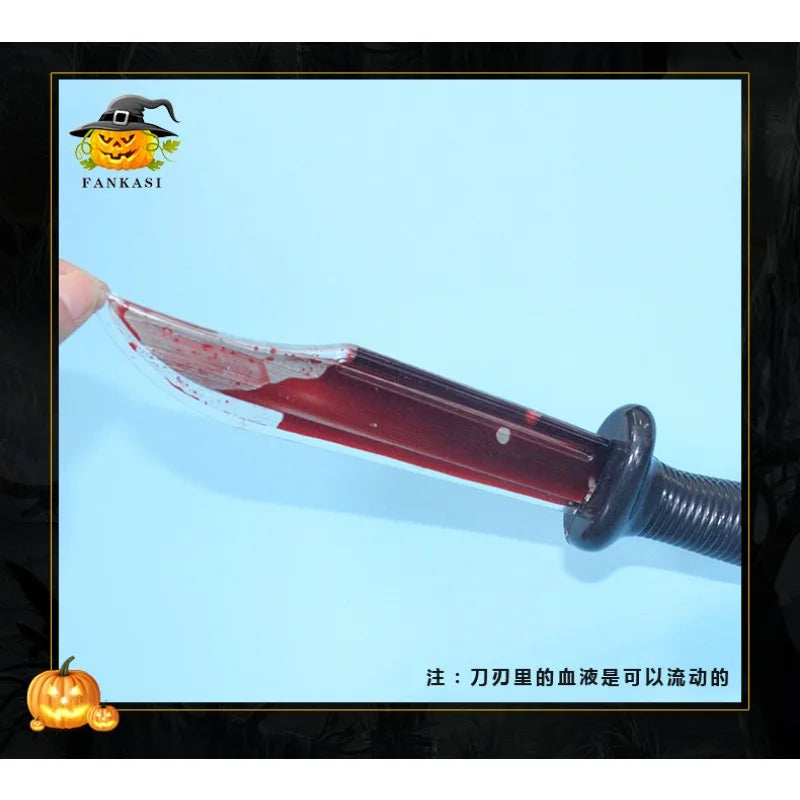 Halloween Role-Playing Blood Knife Prop - Horror Makeup & Prank Accessory