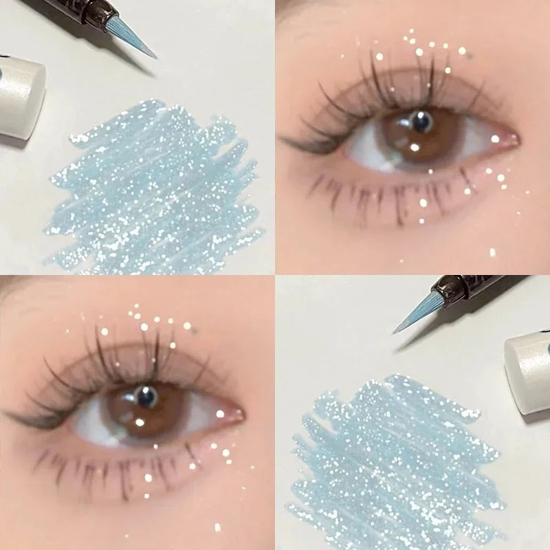 Bright Water-Resistant Glitter Eyeliner - Liquid Eye Makeup with Long-Lasting Shine