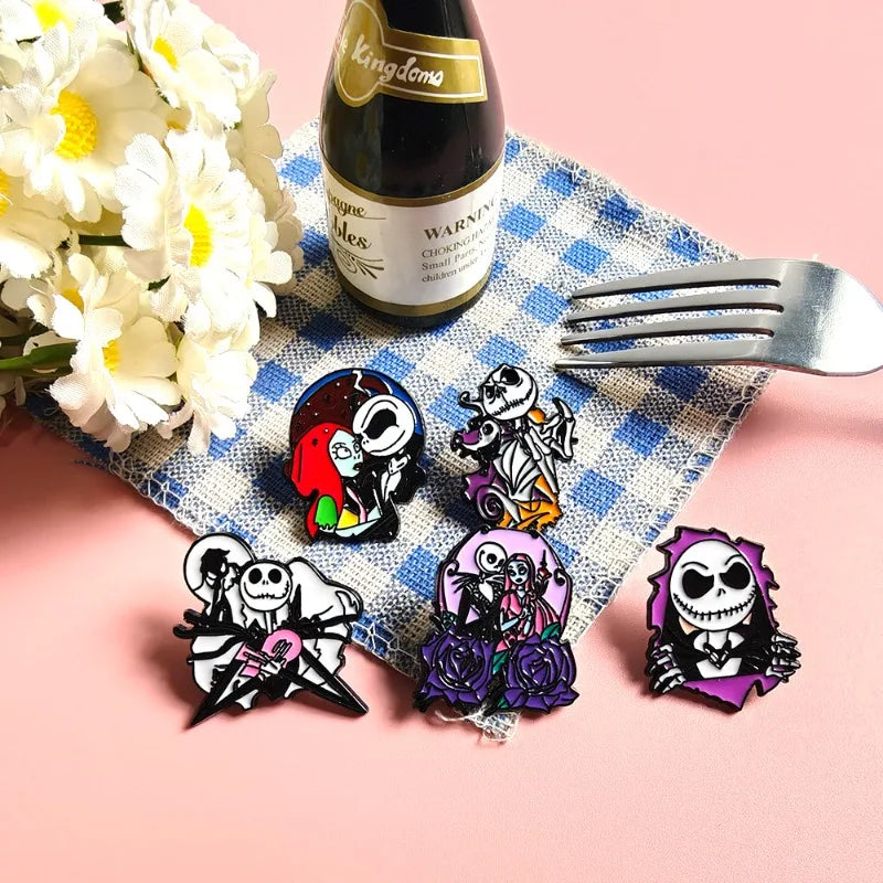 Halloween Badge Set 5pcs Cute Bizarre Horror Anime Brooches Pin Accessories Gift