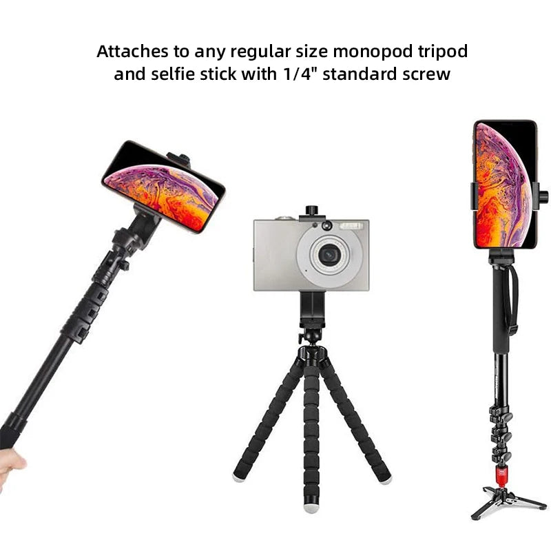 Universal Phone Tripod Mount with 360° Rotation & Bluetooth Remote - Compatible with iPhone & Android