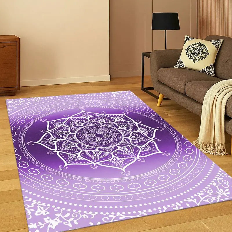 Bohemia Mandala Yoga Carpet Rug for Bedroom Living Room Playroom Non-Slip Home Decor