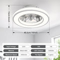 16 Inch LED Ceiling Fan with Remote Control & Dimming for Living Room Bedroom