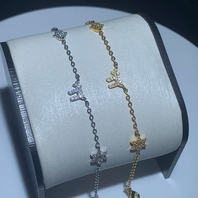 Lucky Charm Chain Eye Star Fish Amulet Jewelry Gold Bracelet - Religious Symbol