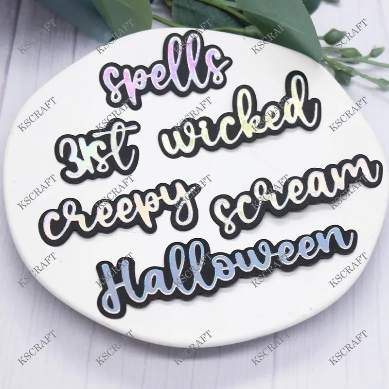 Halloween Shadow Words Cutting Dies & Stencils for Scrapbooking DIY Paper Cards