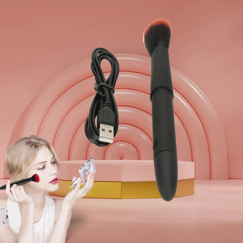 Electric Makeup Brush with Vibration & Adjustable Settings - Rechargeable Portable Tool