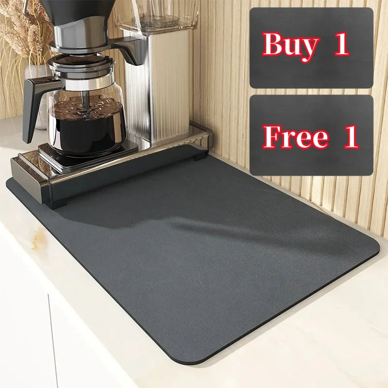 Large Absorbent Kitchen Drain Mat Non-Slip Draining & Drying Pad