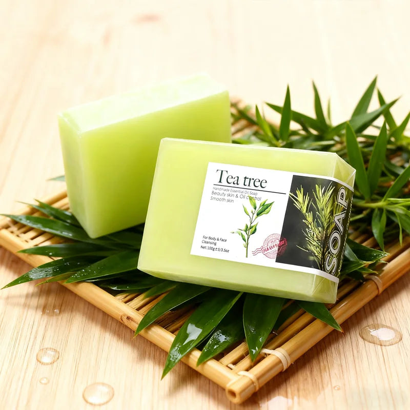 Deep Cleansing Tea Tree Oil Soap Bars for Acne & Pimple Control - 2 Pack