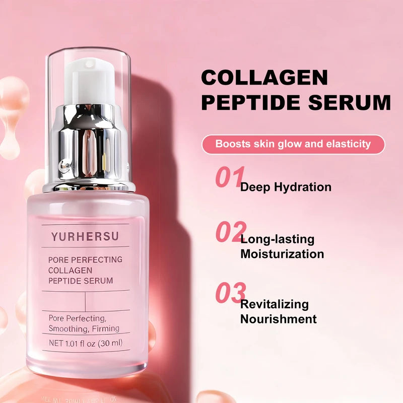 Face Serum with Collagen Peptides for Wrinkle Reduction & Brightening - Anti-Aging Skin Care