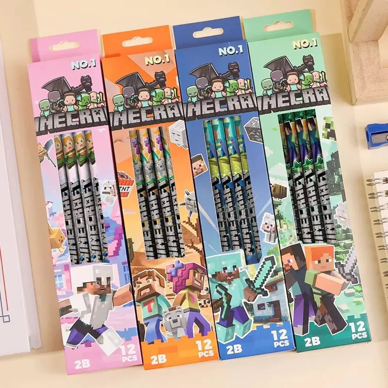 Set of 6 or 12 Wooden Pencil Stationery Gift for Kids and Teens