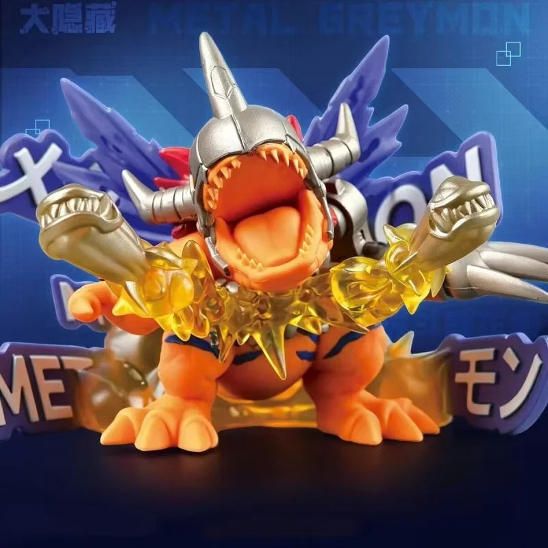 Digimon Assembled Blind Box Mini Eraser Figure MetalGreymon Collectible Home Decor