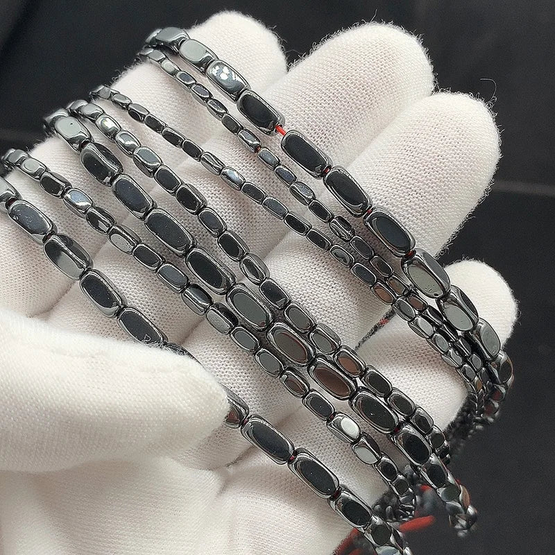 Natural Hematite Beads Square Loose Spacer Beads for Jewelry Making