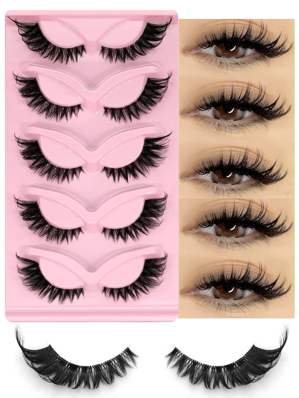 False Eyelashes Cat Eye Faux Mink Lash Natural Wispy Look Easy to Apply