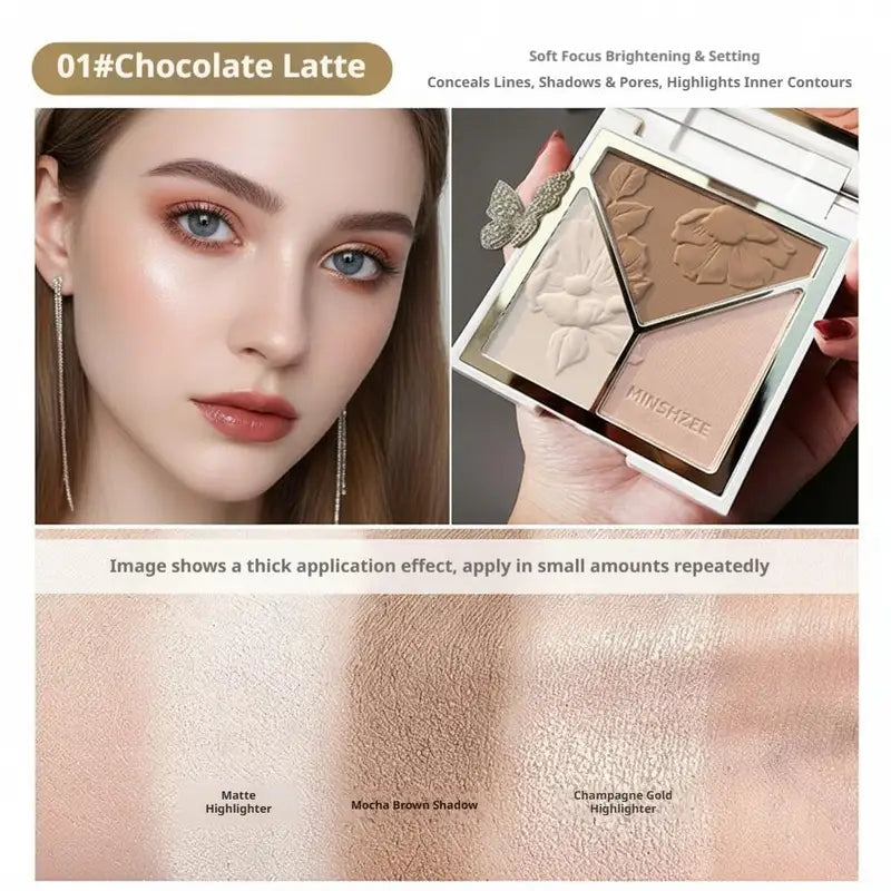 Multicolor Highlight & Blush Palette - Face Brightening Contour Makeup Set