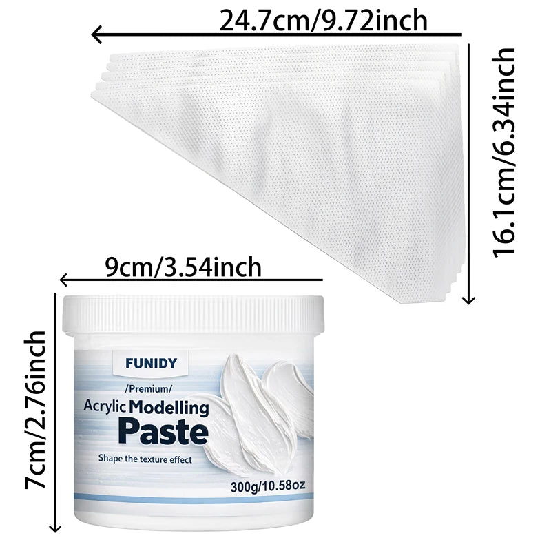 300g 3D Modeling Paste for Artists - White Acrylic Medium, Fast Drying, Non-Cracking