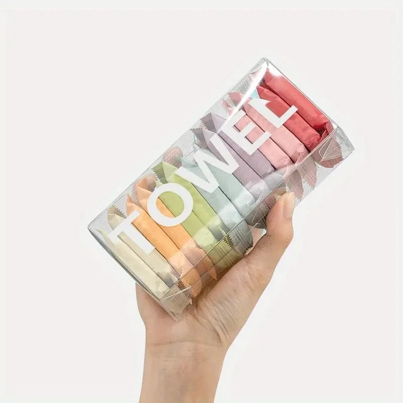 Disposable Travel Face Towels 14-Pack Compressed & Expandable Soft Cleansing Cloths