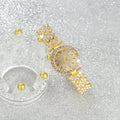 Elegant Crystal Watch with Stainless Steel Bracelet - Luxury Quartz Timepiece