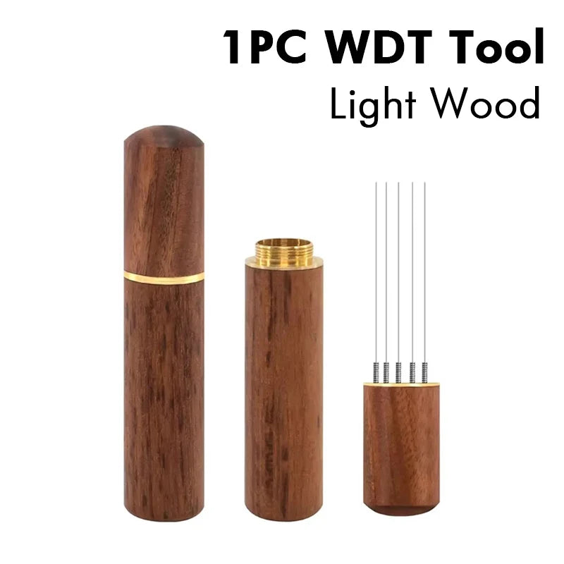 Coffee Stirrer Needle Distributor for Espresso & Coffee Powder - Wood Handle Barista Tool