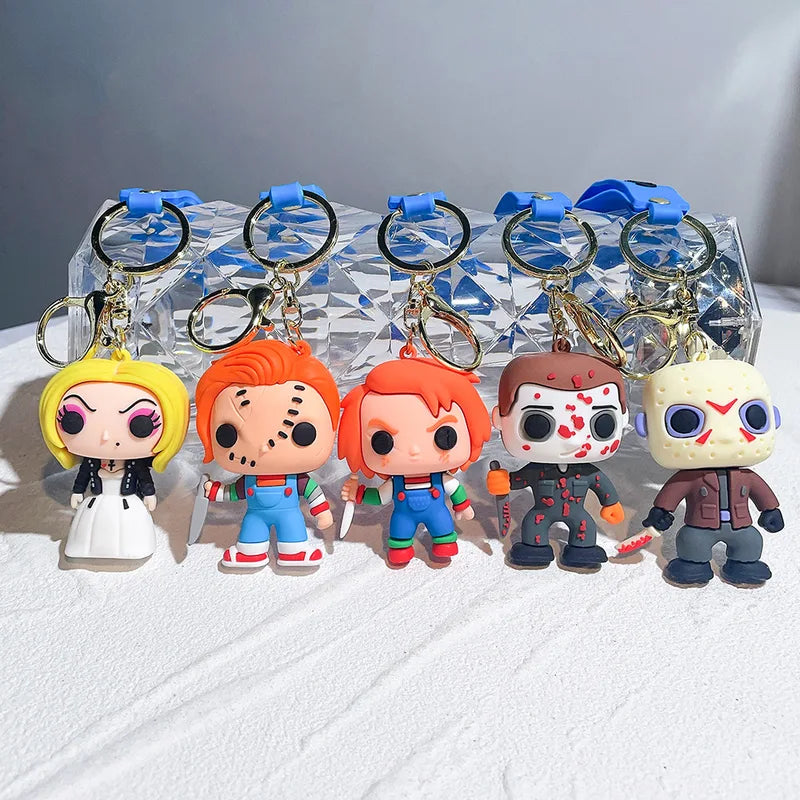 Horror Movie Killer Characters Keychain - Halloween Party Gift Accessory