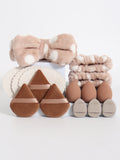 15pcs Makeup Sponge Set with Face Headband & Wristband - Cosmetic Blenders & Beauty Egg Applicators