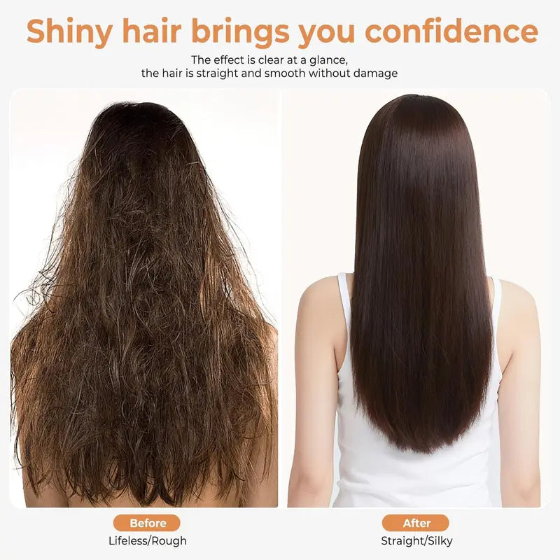 Dual Voltage Ceramic Hot Comb for Hair Straightening & Curling 450°F