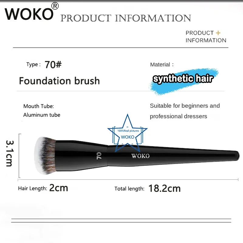 Pro Makeup Foundation Brush 70 Chubby Synthetic Face Contour Tool for Cream Foundation
