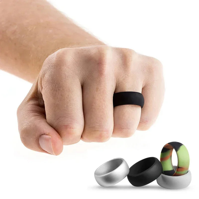 Sports Silicone Finger Rings for Men - Hypoallergenic Flexible Exercise Bands