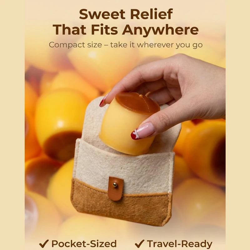 Pudding-Shaped Squeeze Ball Caramel Crunchy Handmade Fidget Toy Stress Relief & Desk Accessory