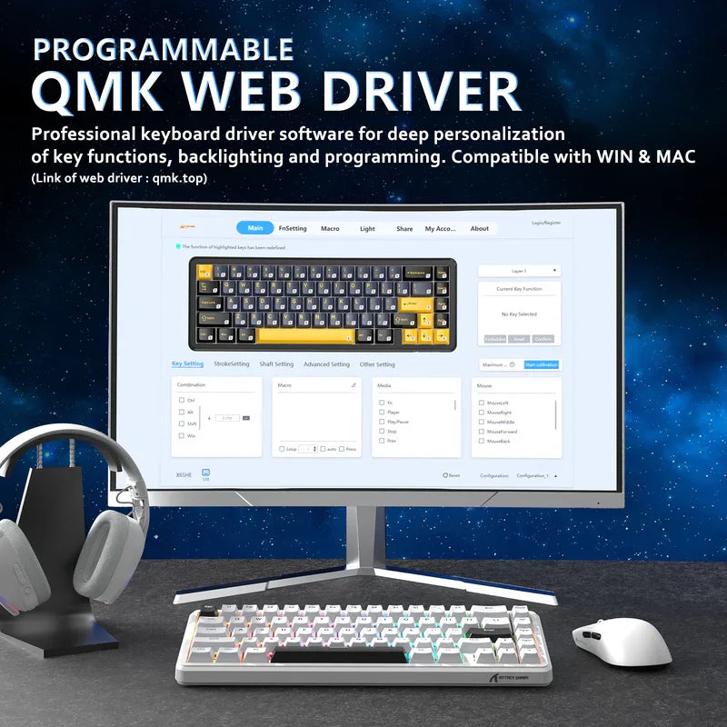 Wired Gaming Keyboard with RGB, 8000Hz Polling, Hot-Swappable Switches, PBT Keycaps