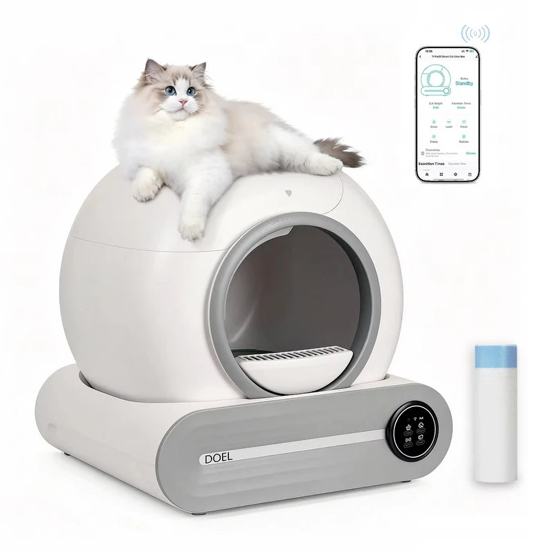 Automatic Self-Cleaning Cat Litter Box with APP Control & Large 65L Capacity