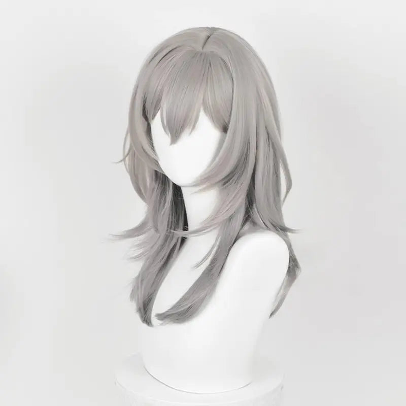 Gray Gradient Cosplay Wig for Anime & Gaming - Heat Resistant Synthetic Hair