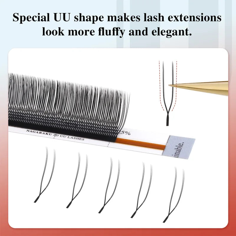 54 Rows U Shape 2D UU Hand Woven Natural Eyelash Extension Mesh Net for Lash Artists