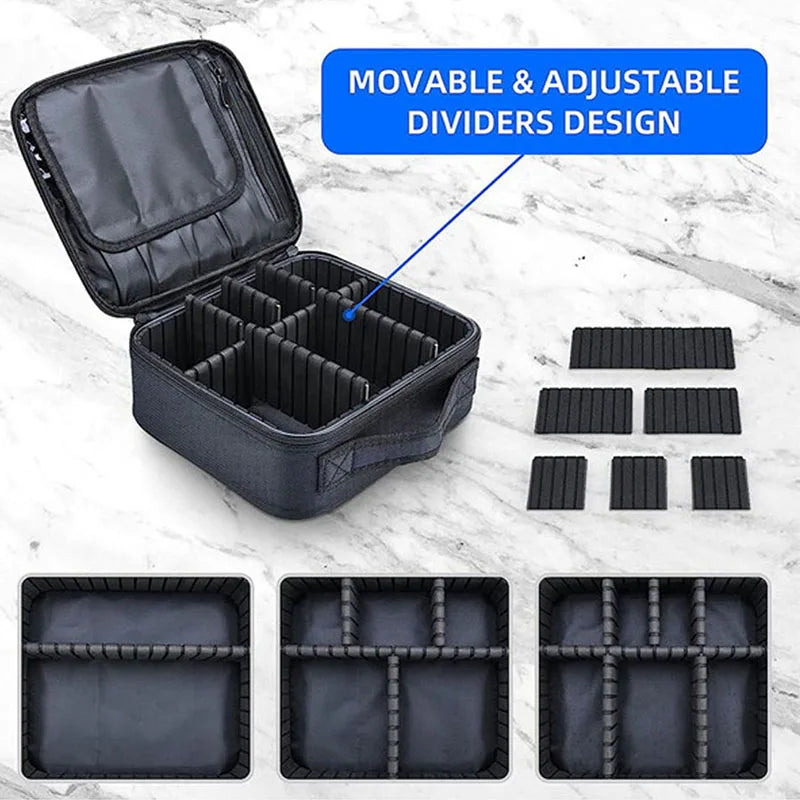 Travel Waterproof Makeup Bag for Women - Cosmetic Organizer with Brush Storage
