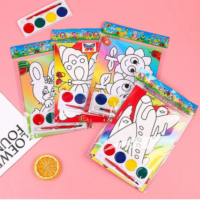 10-30 Pcs DIY Cartoon Paint Coloring Graffiti Art Set for Kids Party & School