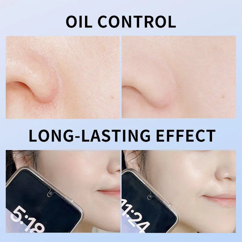 Oil Control Matte Face Powder with Mirror - Long Lasting Setting Makeup