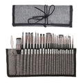 24-Piece Artist Paint Brush Set - Assorted Flat, Round, Fan & Detail Brushes with Soft Bristles