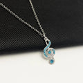 Delicate Crystal Music Note Necklace for Women & Girls - Musical Pendant Jewelry