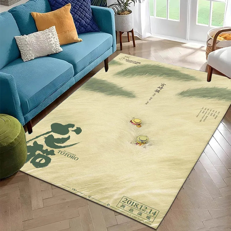3D T-Totoro Anime Carpet Rug for Living Room Bedroom Decor Non-Slip Floor Mat