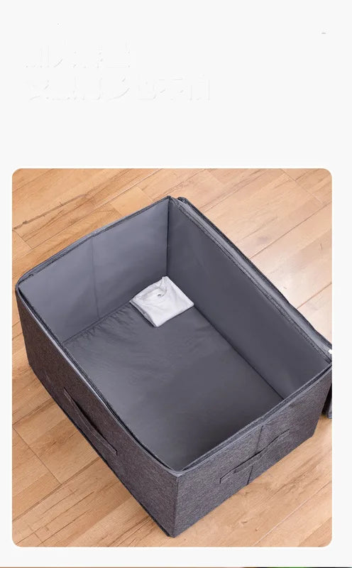 Heavy-Duty Hard-Shell Zipper Storage Organizer with Lid for Household Clothes and Toys
