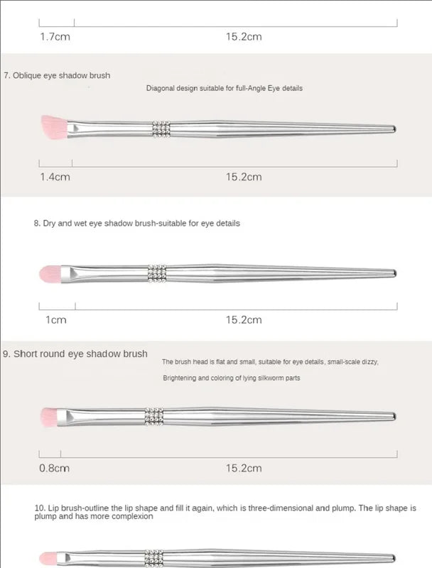 Professional Makeup Brush Set with Soft Eyeshadow, Foundation, Concealer & Blush Brushes - 11 Pcs