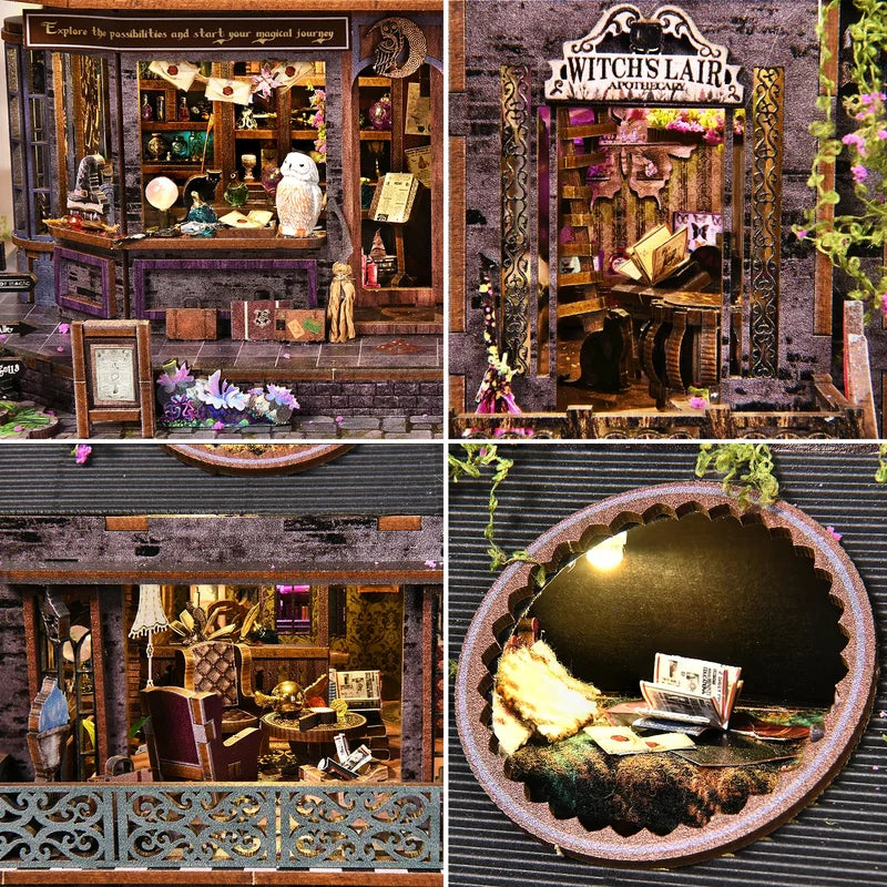 DIY Wooden Castle Book Nook Kit - 3D Dollhouse Model & Bookend Home Decor