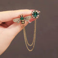 Women’s Bee Crystal Tassel Brooch - Elegant Insect Design, Versatile Jewelry