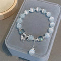 Star Chain Tassel Bracelet for Women Fantasy Blue Crystal Beads Elastic Jewelry Gift