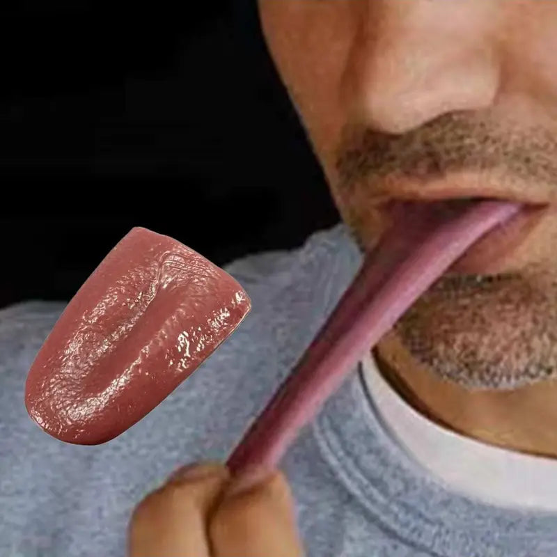 Halloween Prank Rubber Tongue Fake Toy - Funny Trick Trickster Kids & Adults