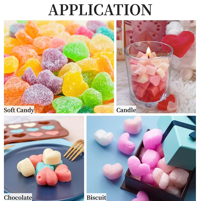 Heart Silicone Baking Mold Food Grade Non-Stick Reusable Candy Jelly Chocolate