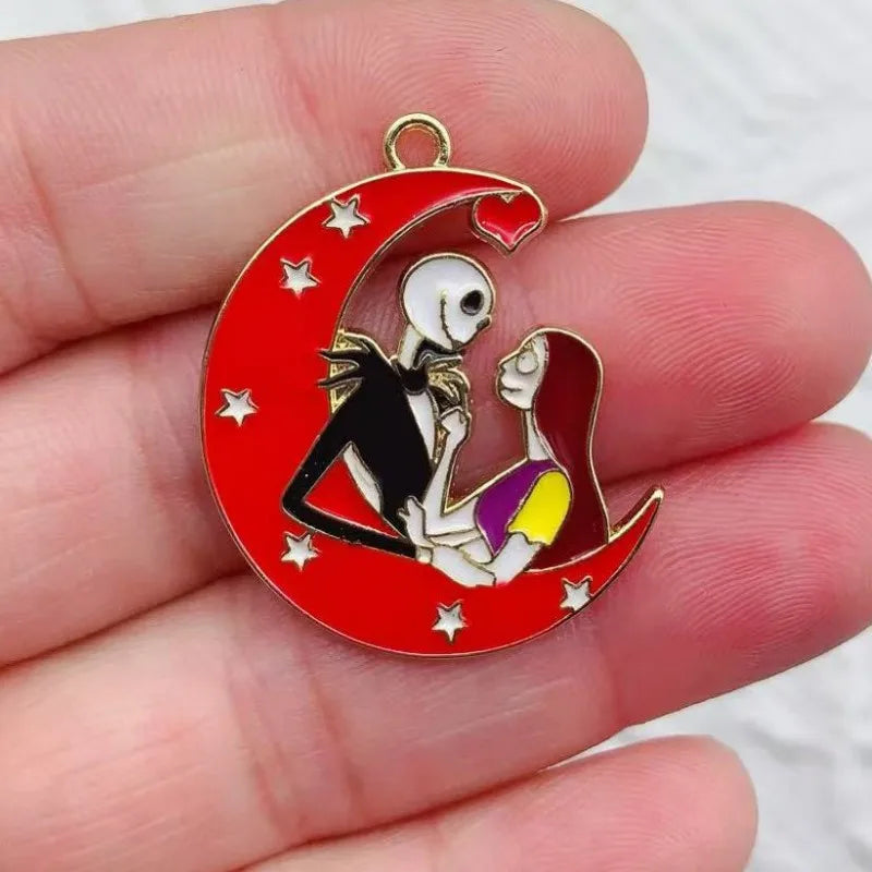 10 Pcs Cartoon Halloween Charm Pendants for DIY Jewelry Making Enamel Craft Supplies