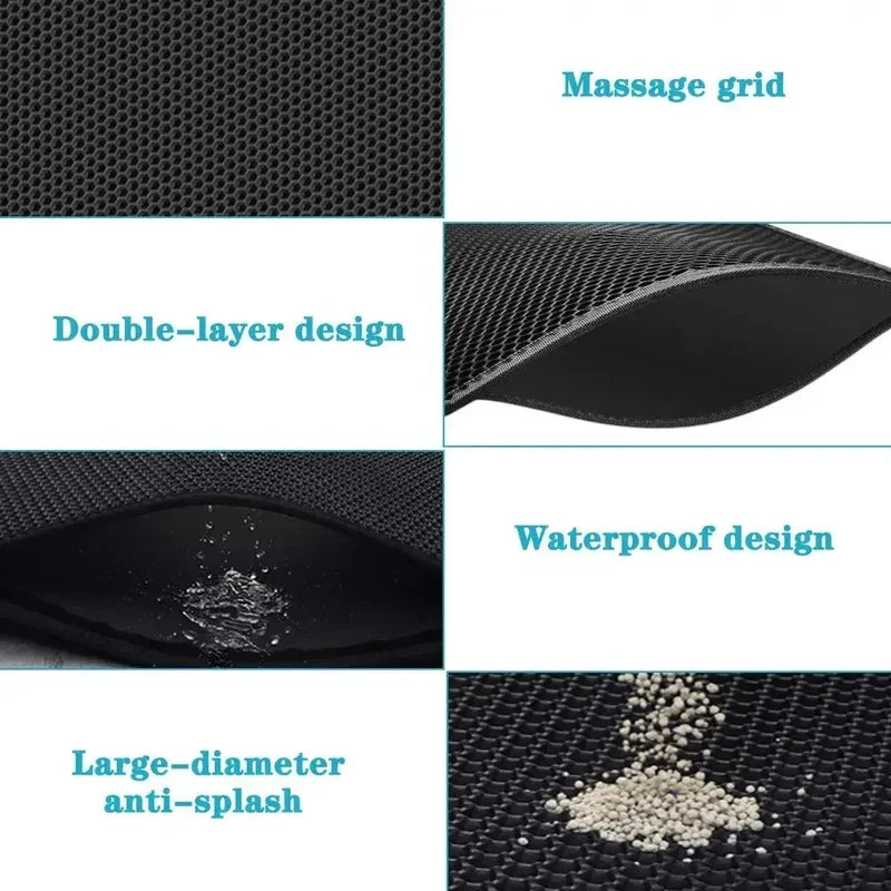Waterproof Double Layer Cat Litter Mat Non-Slip Washable Pet Floor Protector