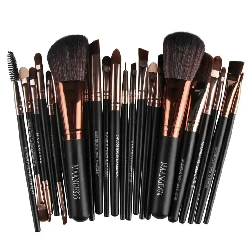 Professional Makeup Brush Set 22 Pcs, Eyeshadow, Eyeliner & Face Brushes