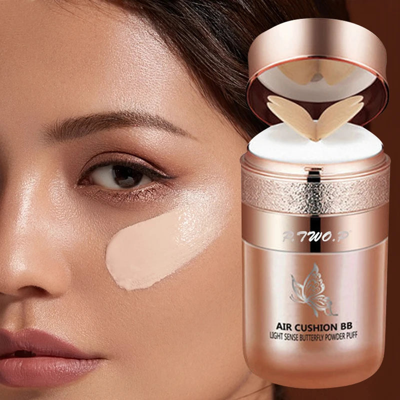 Moisturizing Air Cushion BB Cream Foundation with Concealer Waterproof Powder Puff