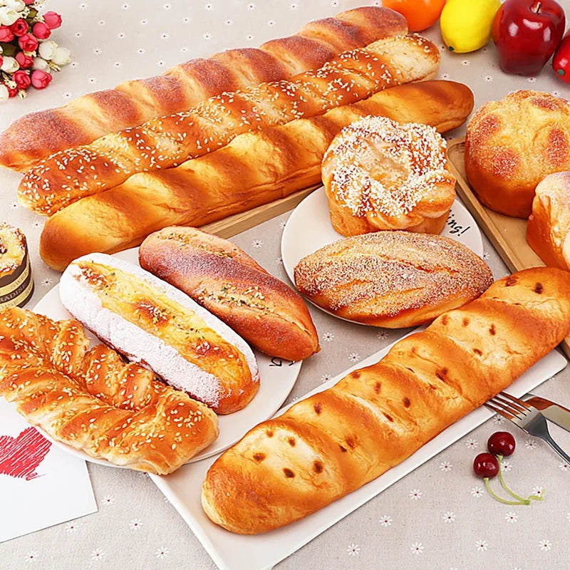 Fake Bread Hamburger Cake Donuts Food Toy Set for Shop Display & Photography