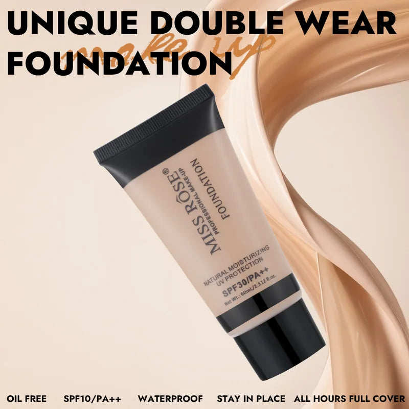 Long Lasting Liquid Foundation with Brightening & Contouring - 60ml Moisturizing Face Makeup